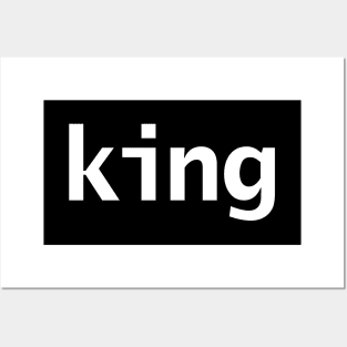 King Minimal Typography White Text Posters and Art